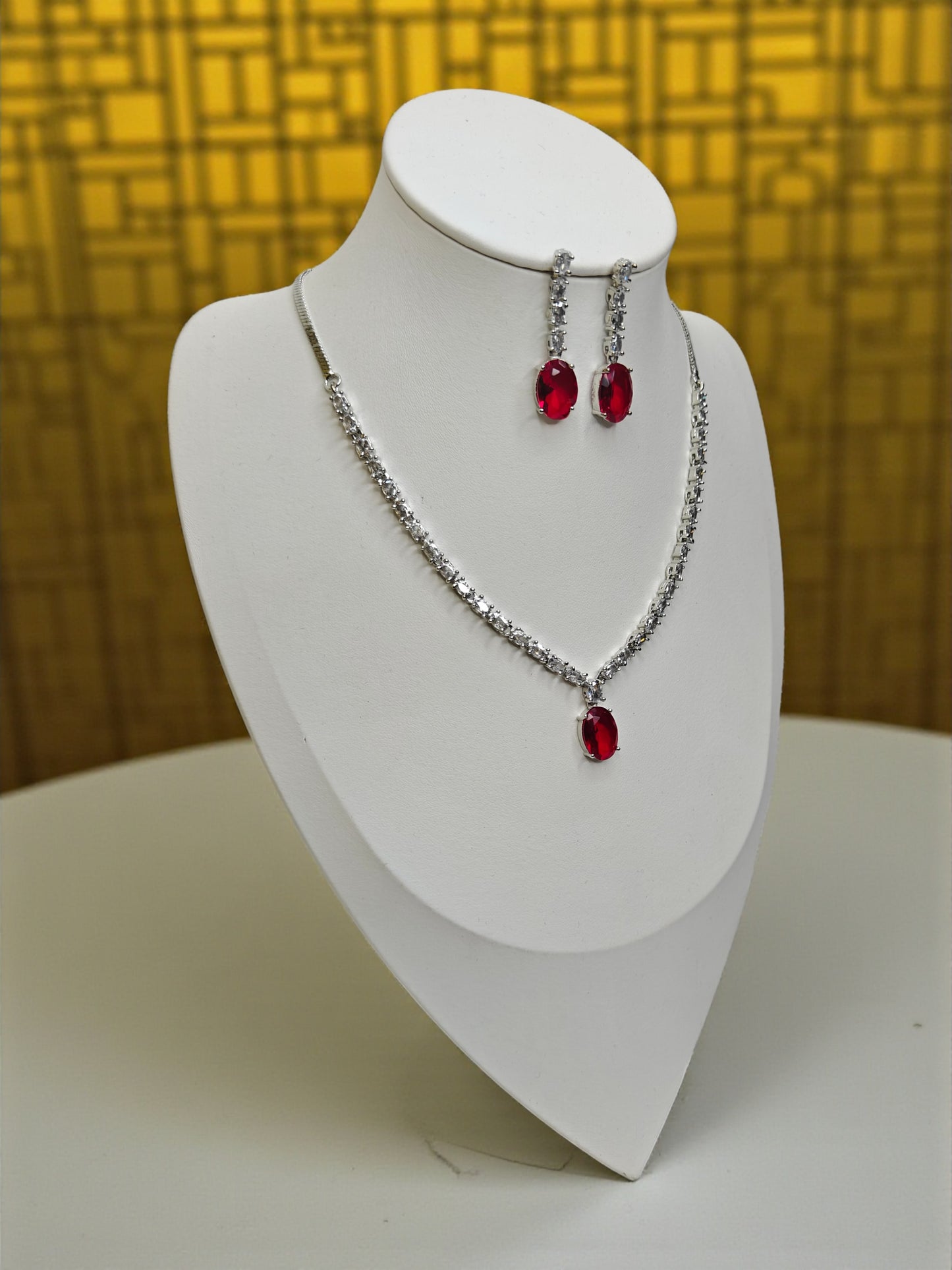 Crimson Elegance Necklace - Ruby