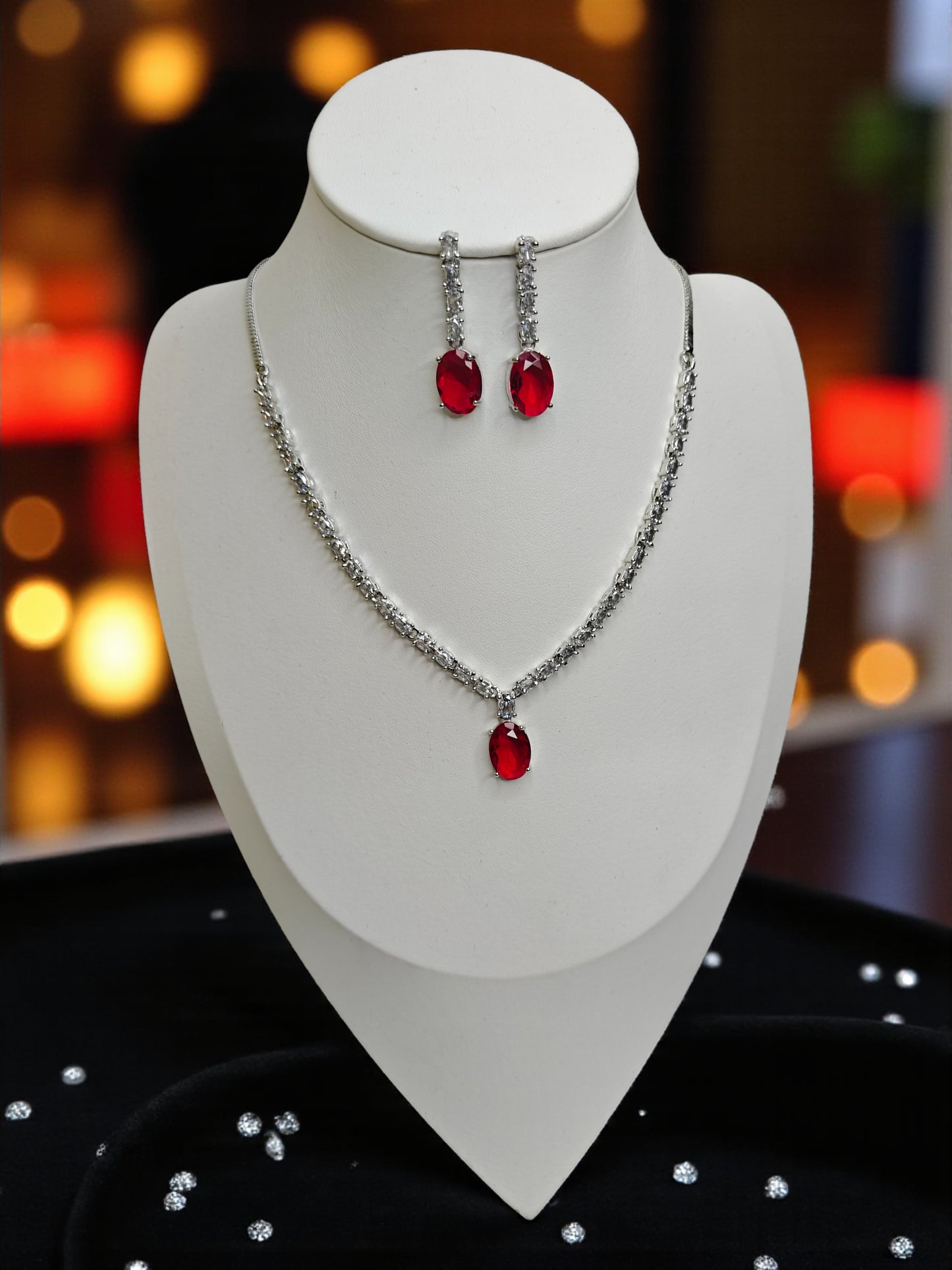 Crimson Elegance Necklace - Ruby
