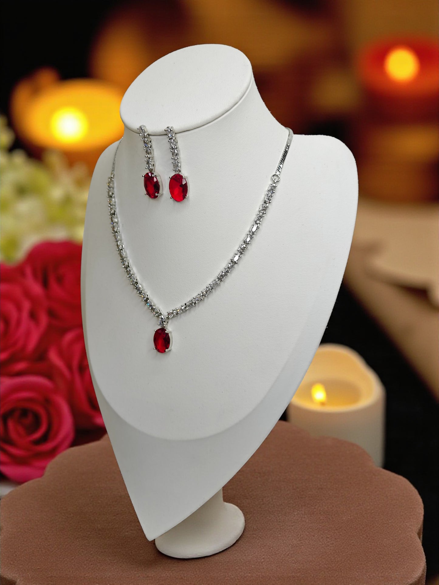 Crimson Elegance Necklace - Ruby