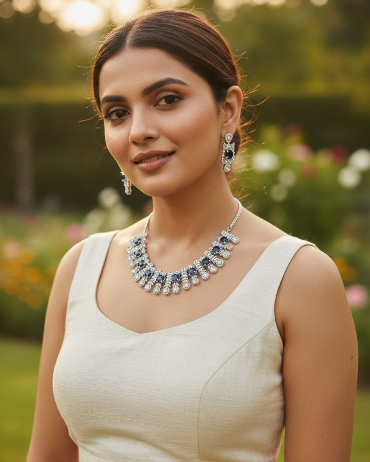 Daisy Necklace - Blue