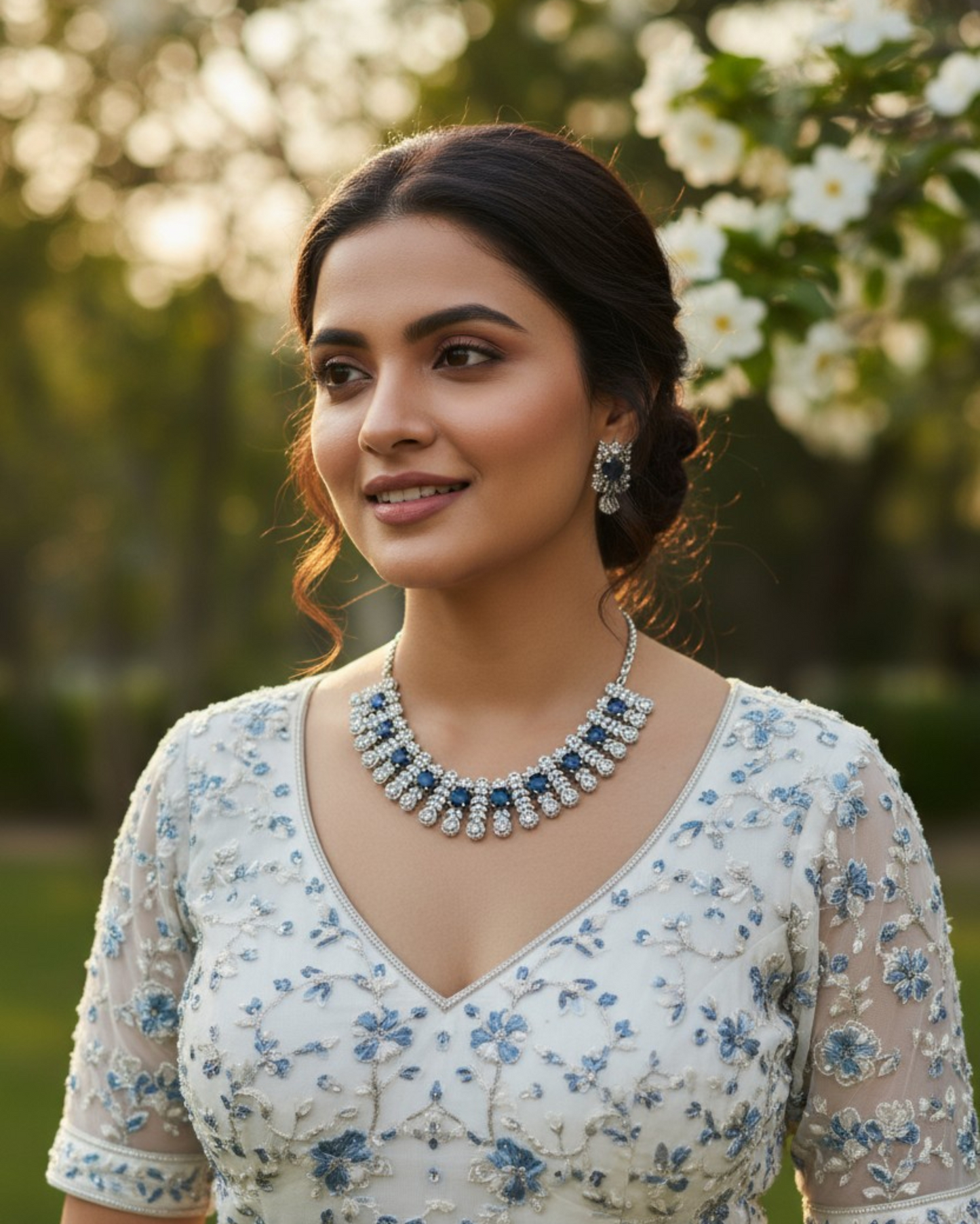 Daisy Necklace - Blue