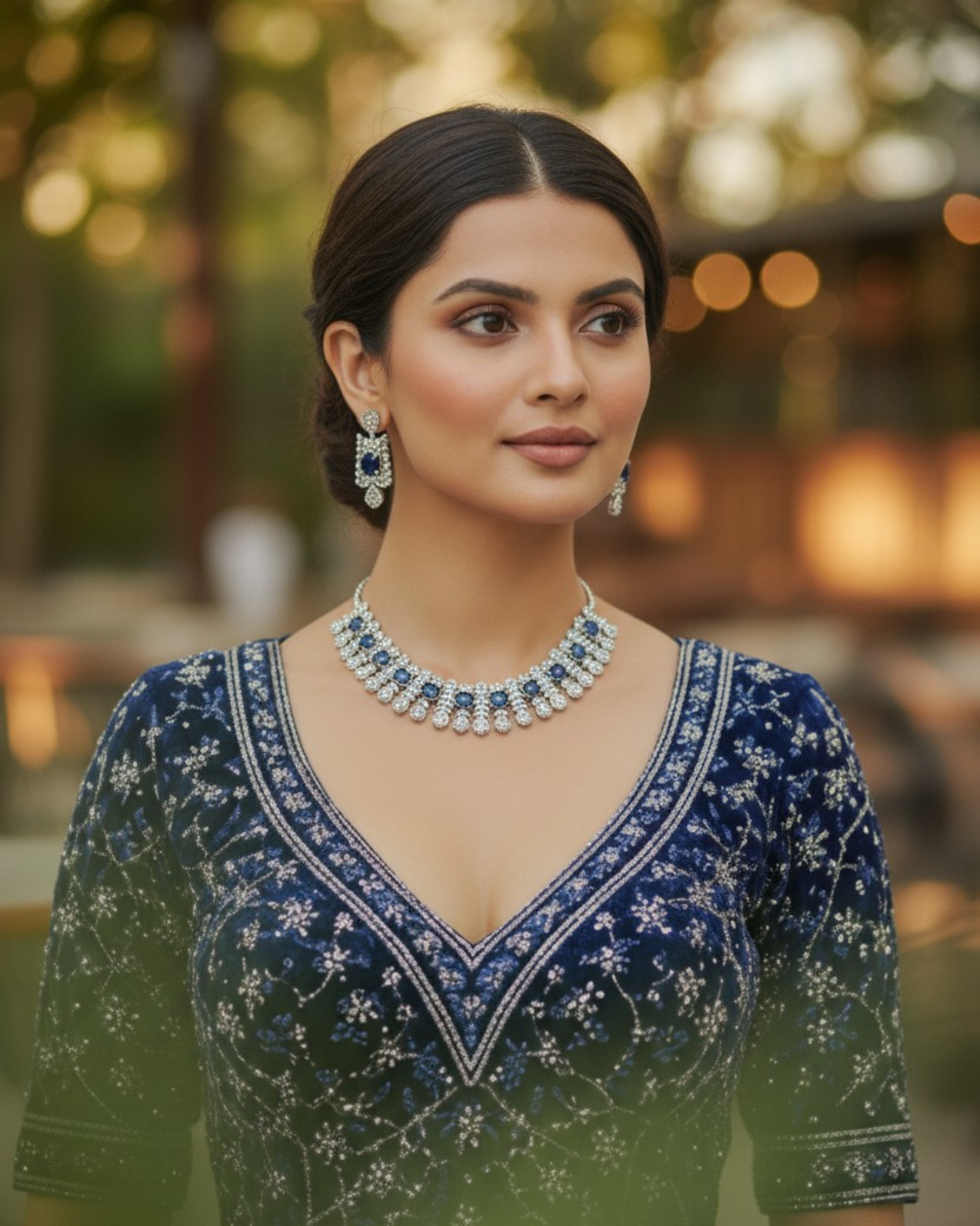 Daisy Necklace - Blue