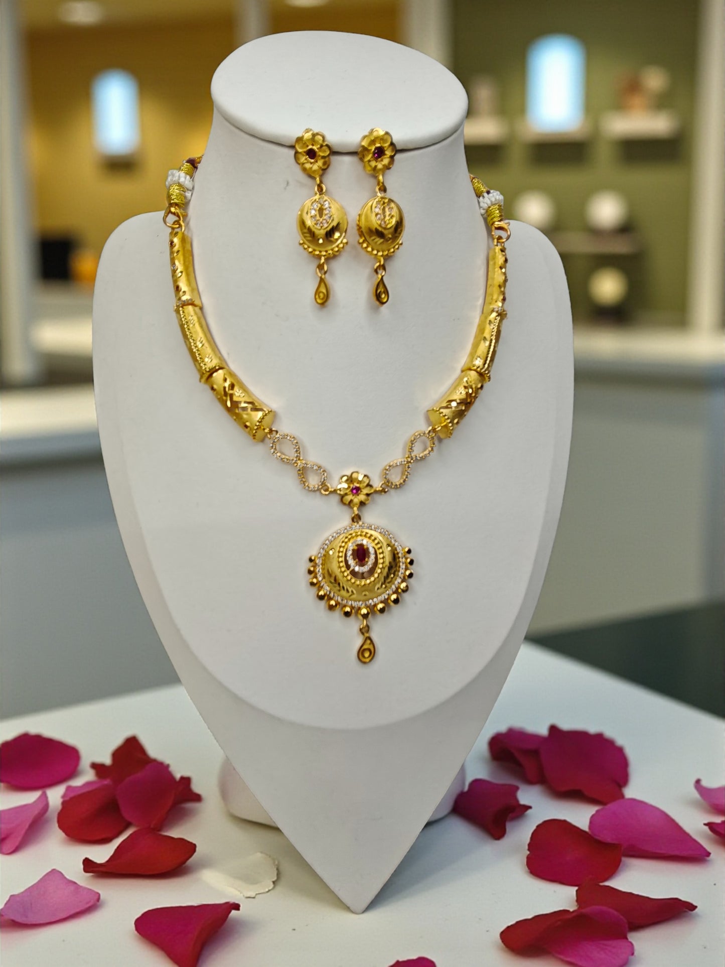 Gold CZ Necklace - Gold