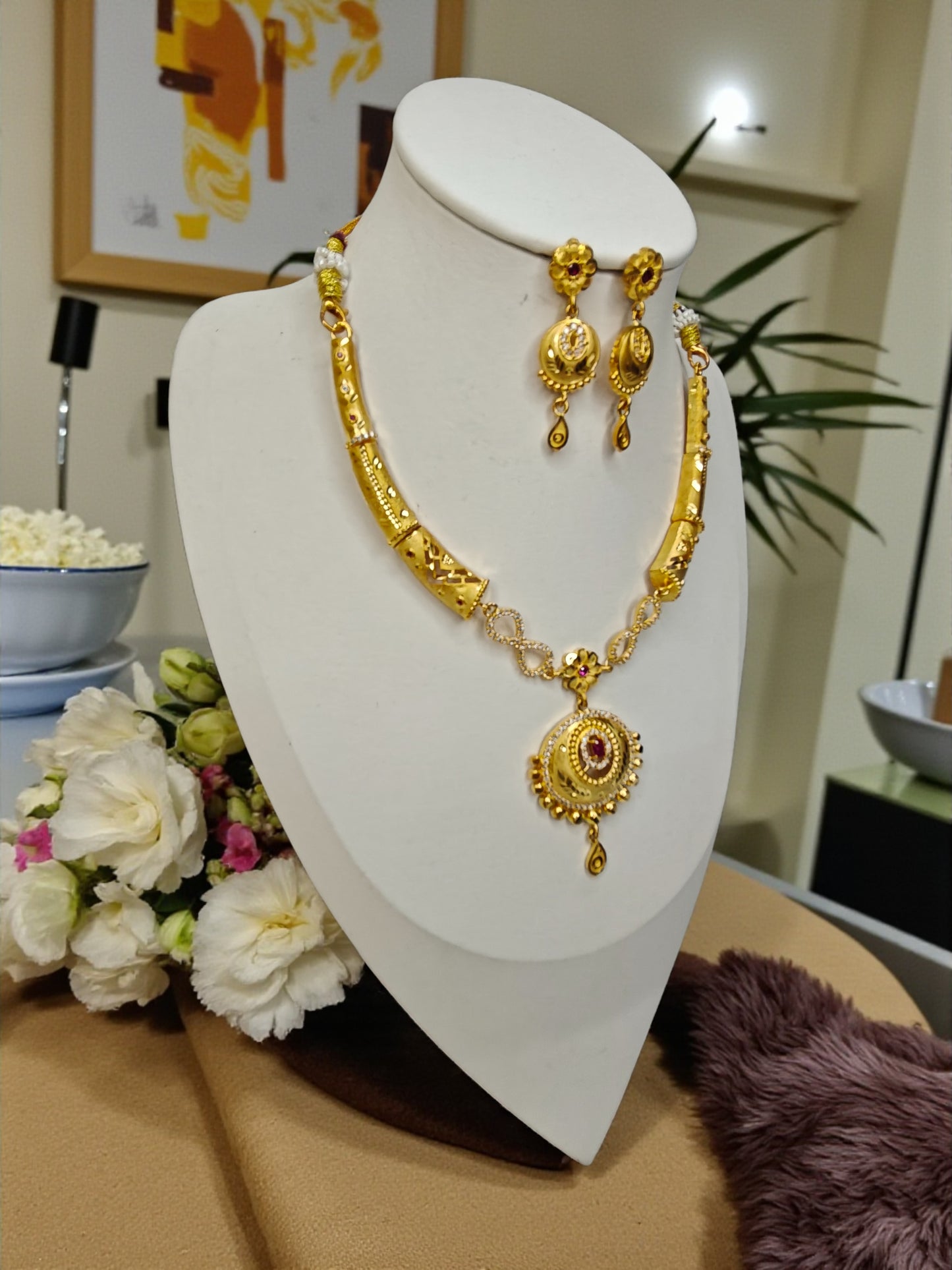 Gold CZ Necklace - Gold