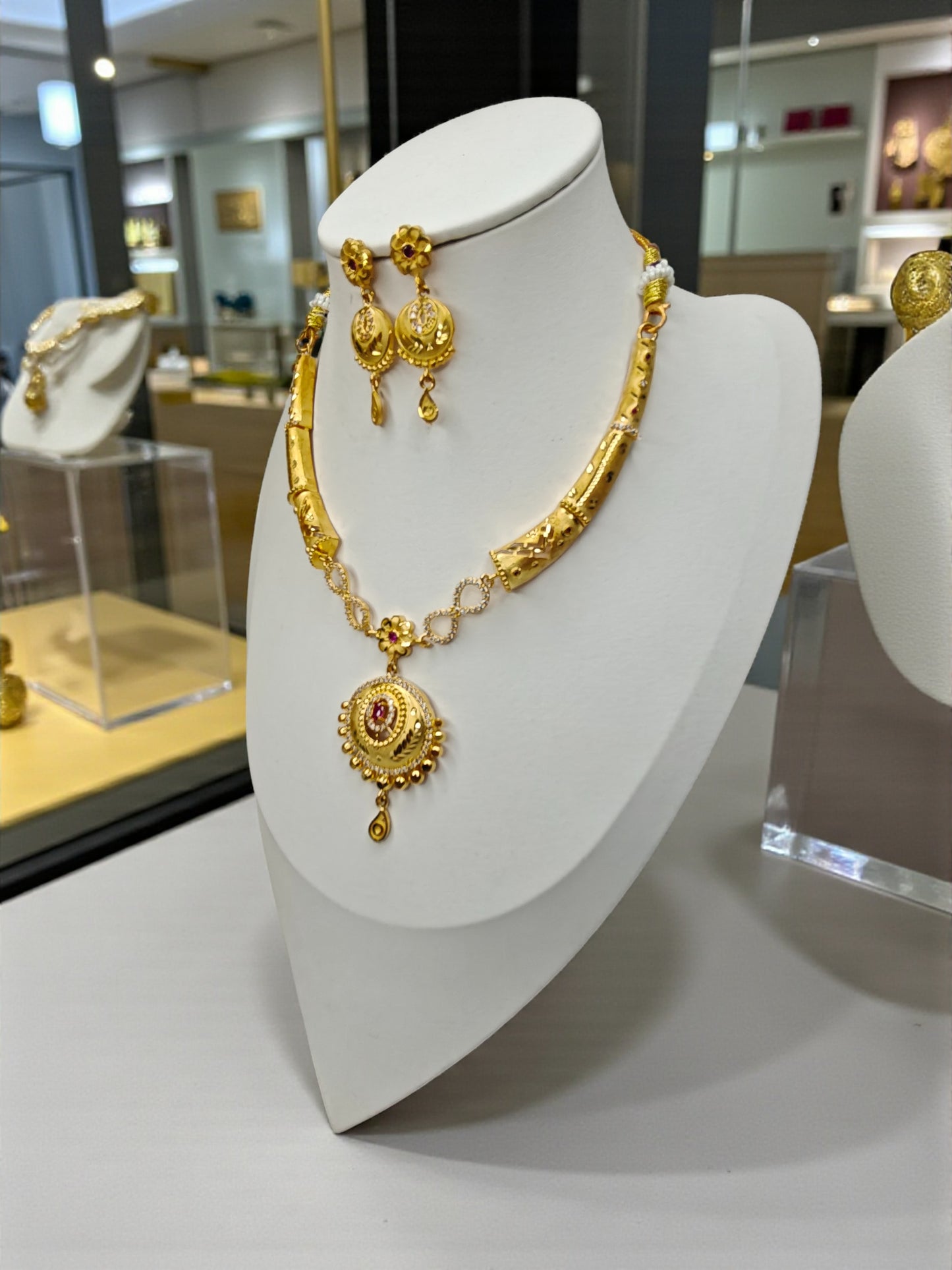 Gold CZ Necklace - Gold