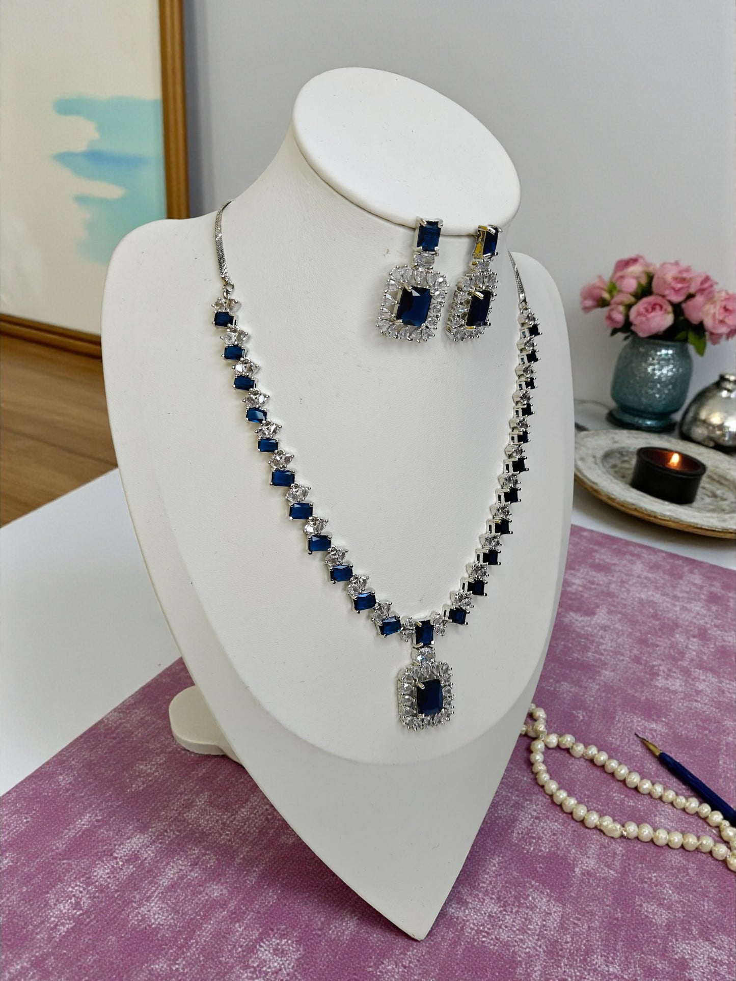 Hazel Necklace Set - Blue