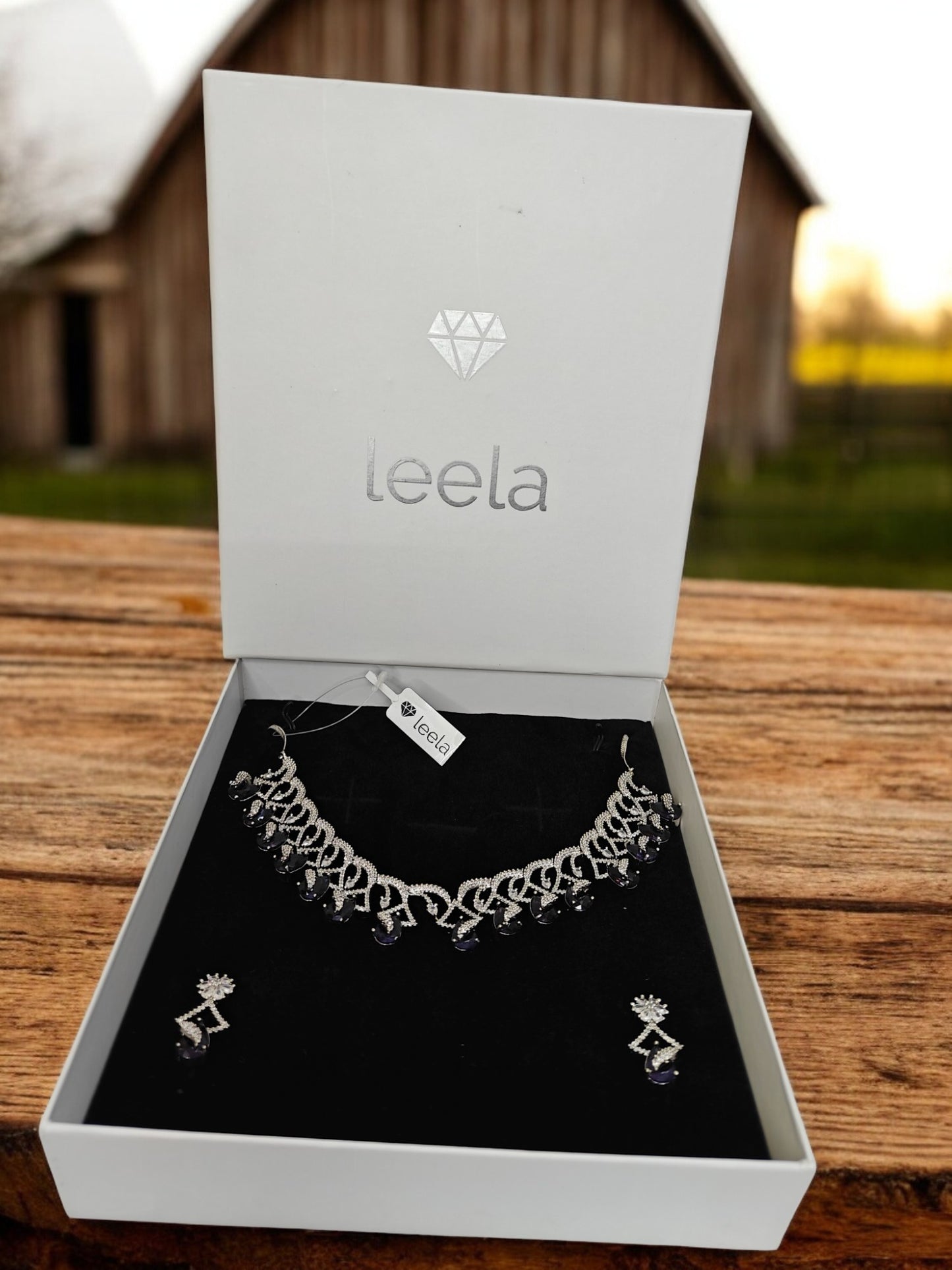 Angelina Necklace Set - Purple