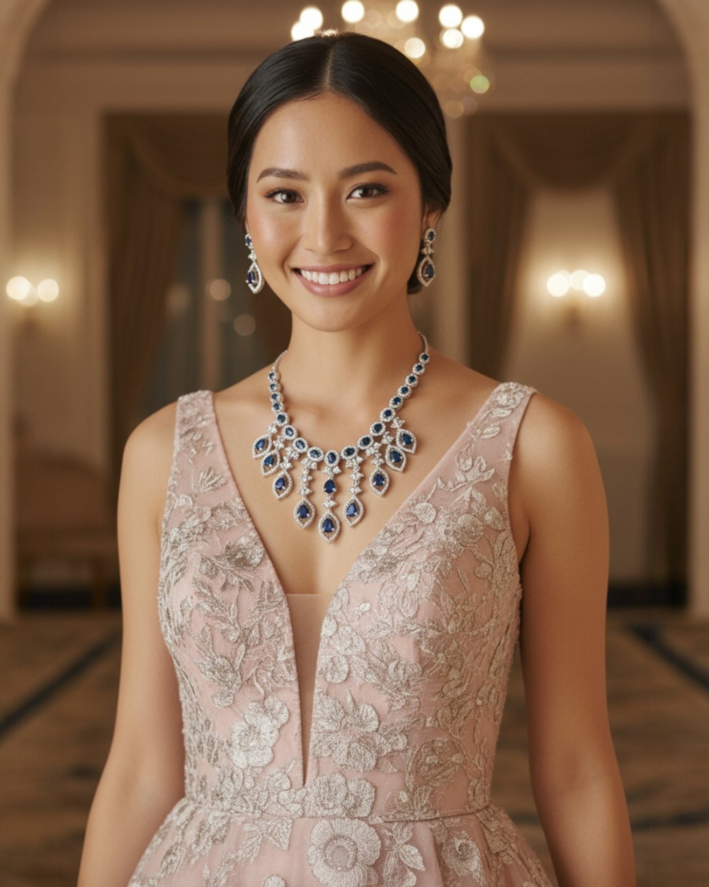 Minakshi Necklace Set - Blue