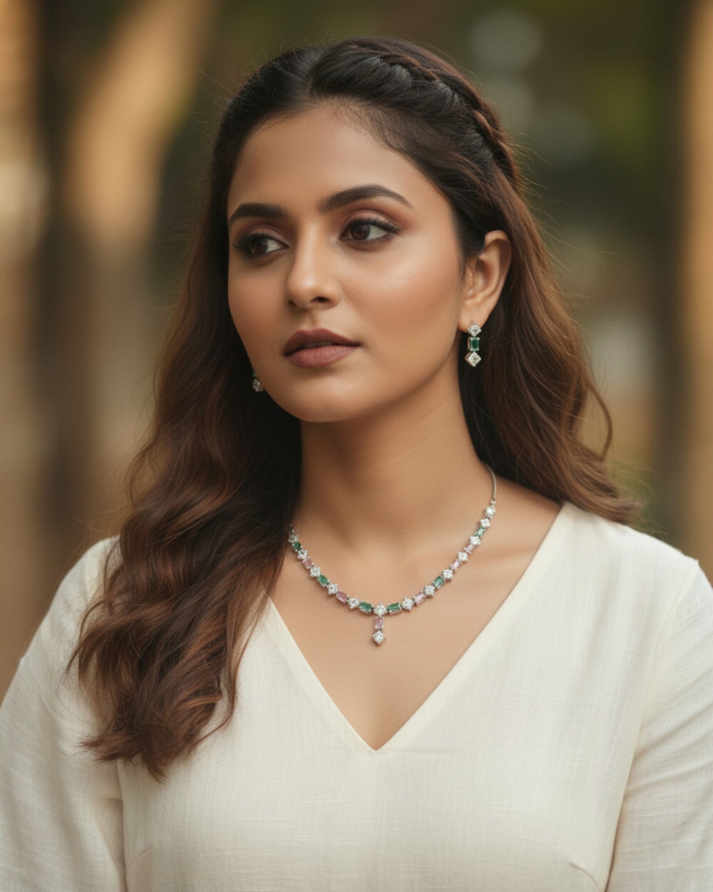 Mint Blossom Prism Necklace