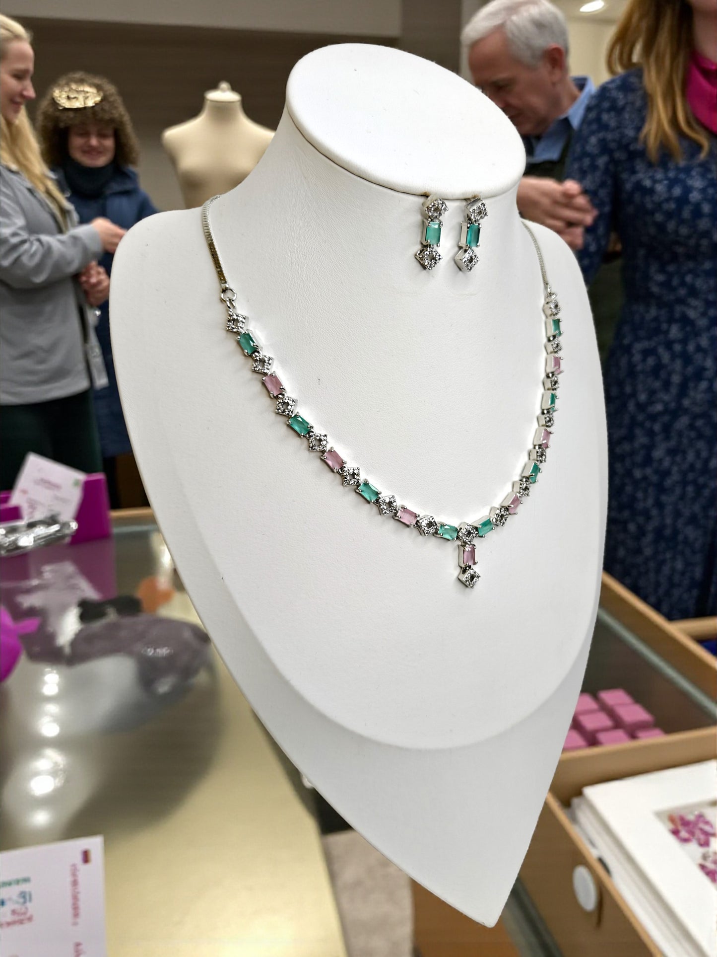 Mint Blossom Prism Necklace