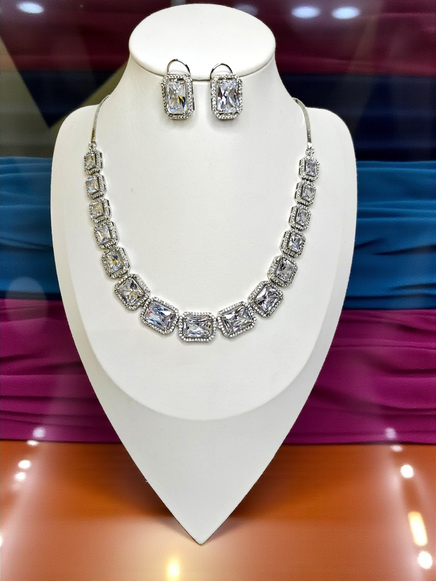 Nazrana Necklace Set - White