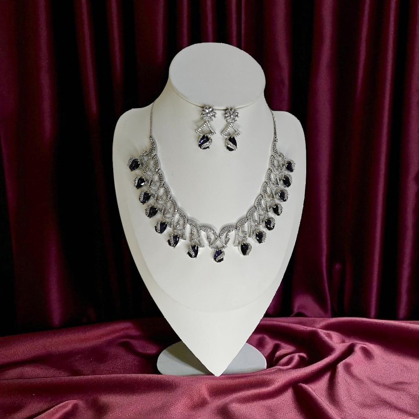 Angelina Necklace Set - Purple