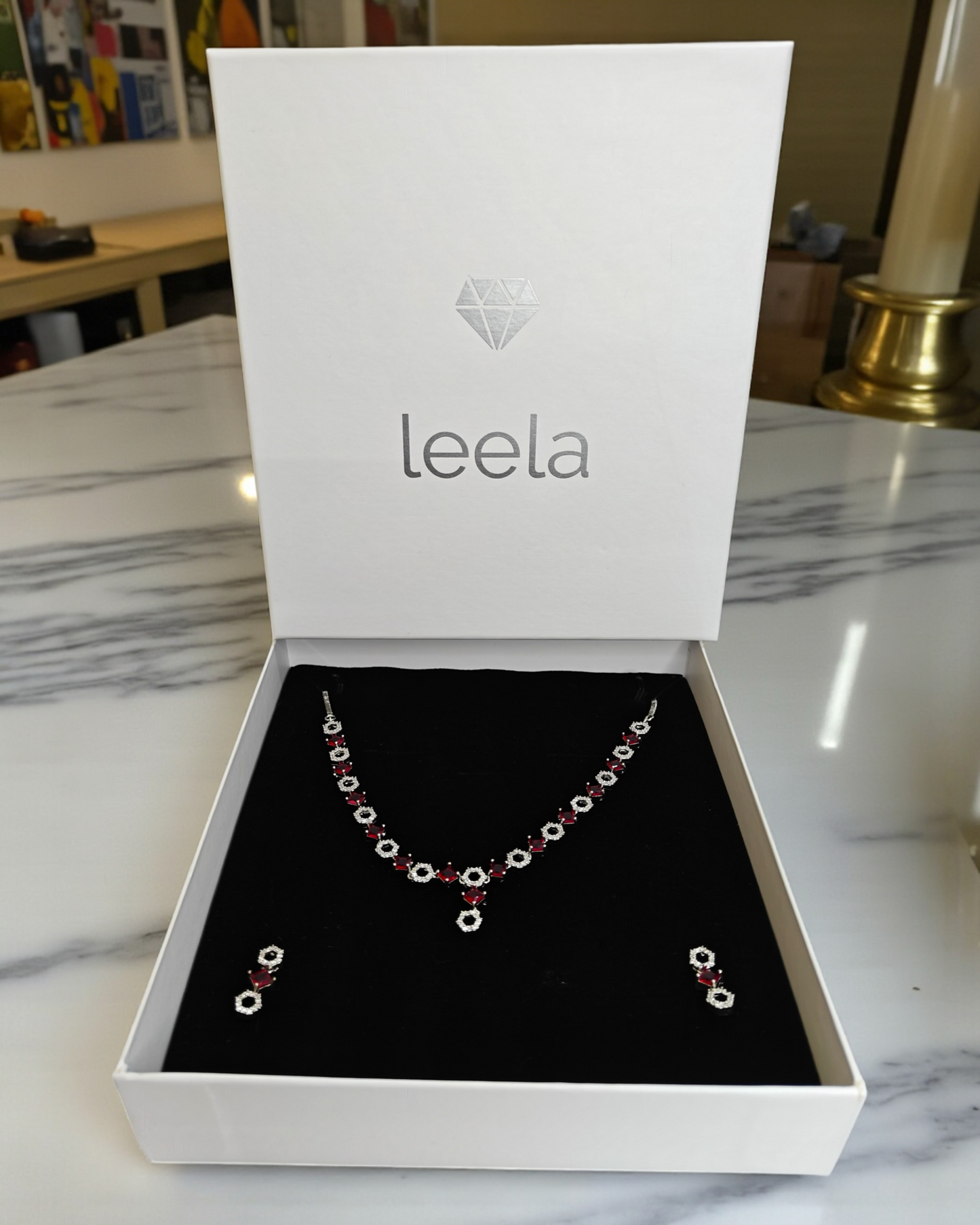 Sunset Halo Necklace - Red