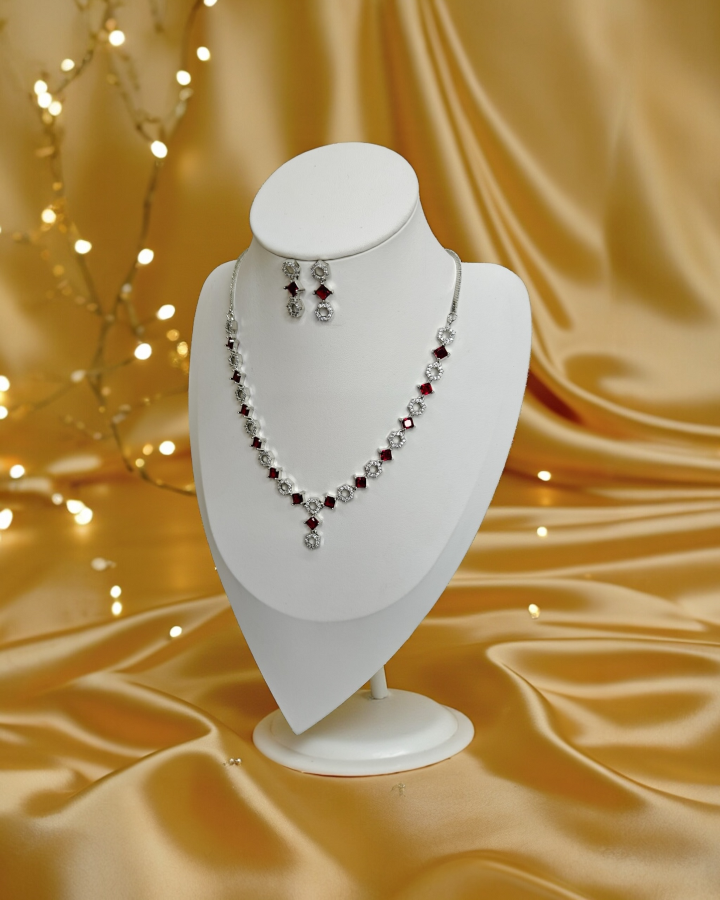Sunset Halo Necklace - Red