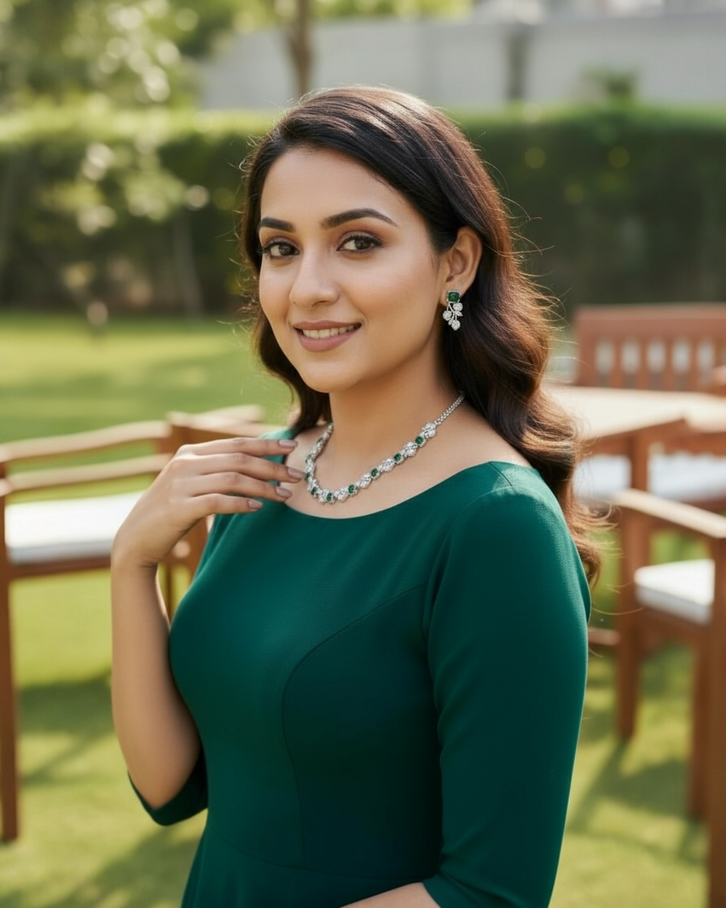 Mystic Ivy Necklace Set - Emerald