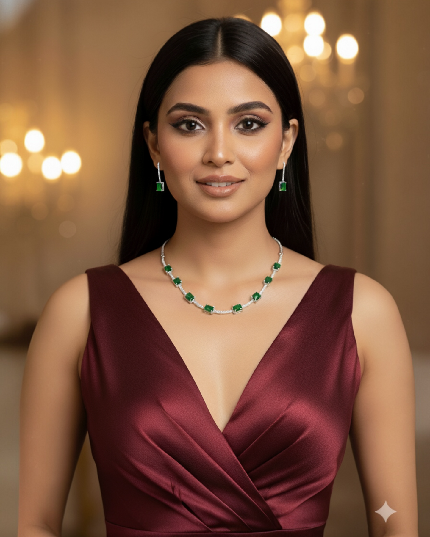Verdant Grace Necklace - Emerald