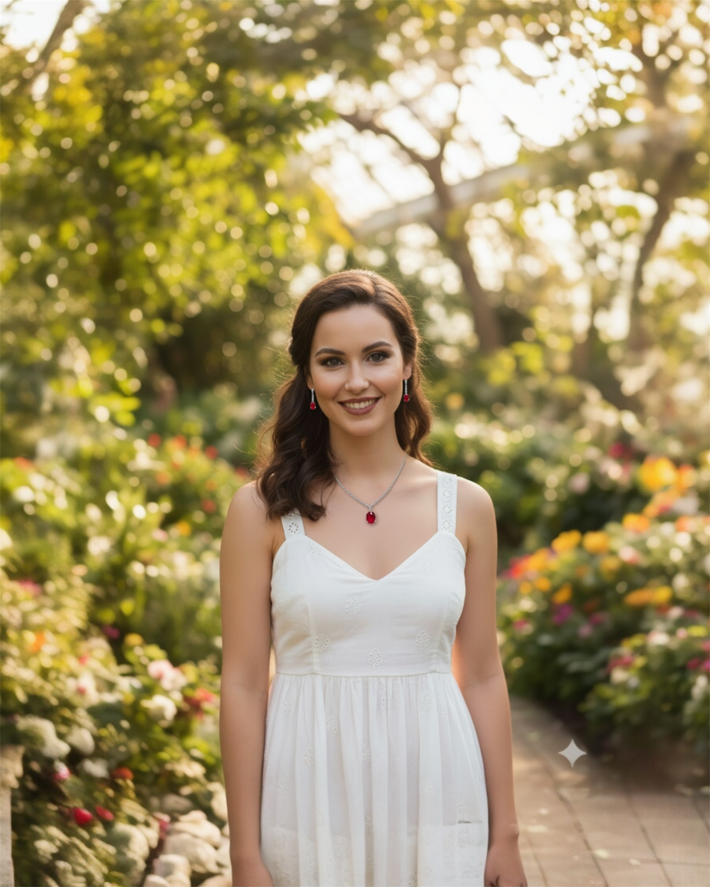 Crimson Elegance Necklace - Ruby