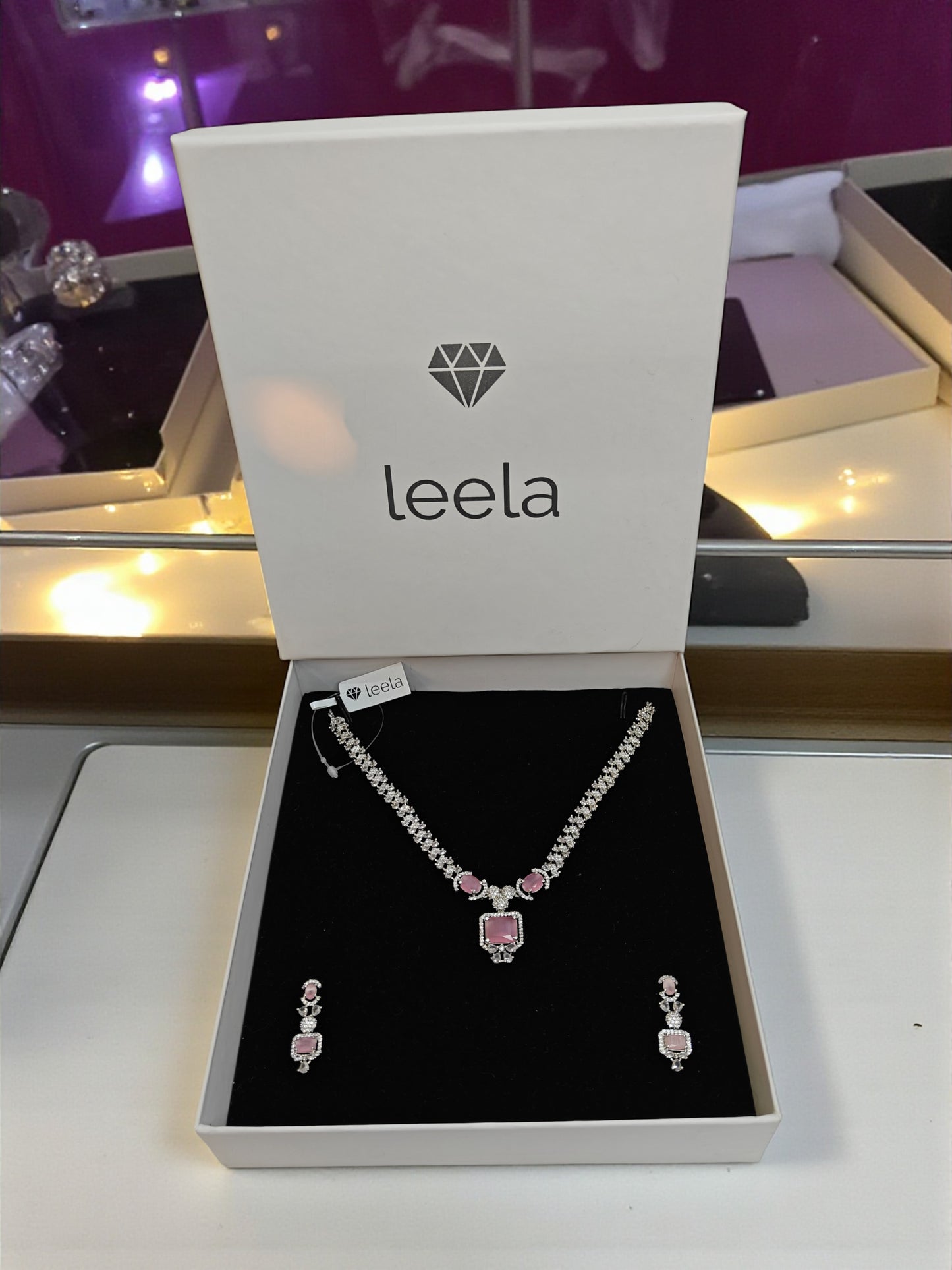 Sadhana Necklace Set - Pink
