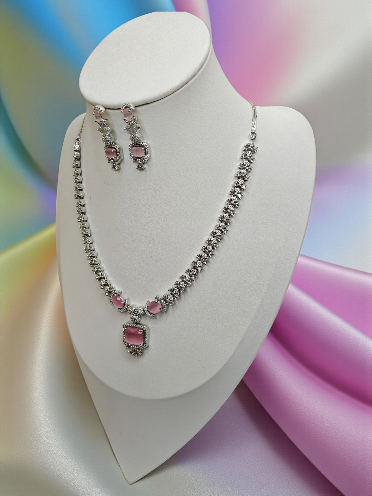 Sadhana Necklace Set - Pink