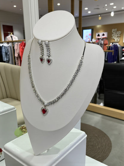 Crimson Charm Necklace - Ruby
