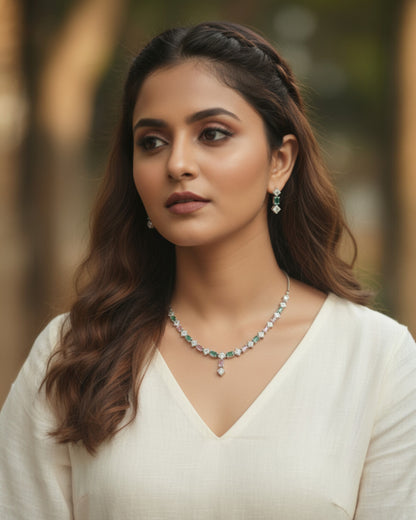 Mint Blossom Prism Necklace