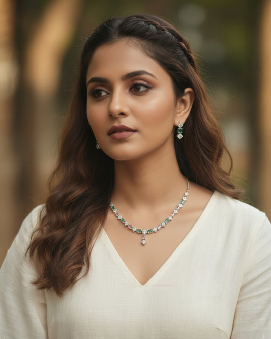 Mint Blossom Prism Necklace