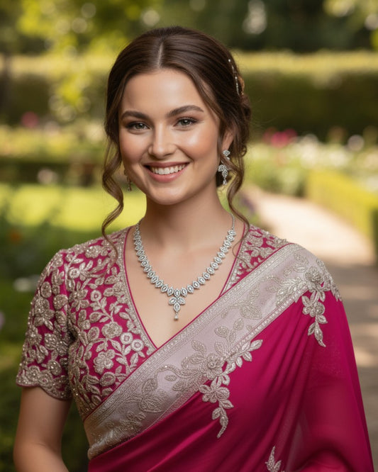 Nagina Necklace Set – White