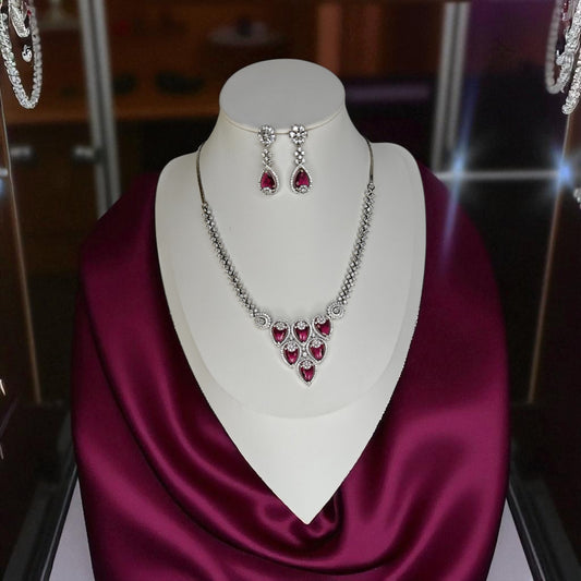 Olivia Necklace Set – Ruby Radiance