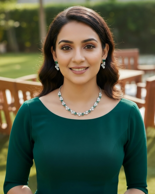 Mystic Ivy Necklace Set - Emerald