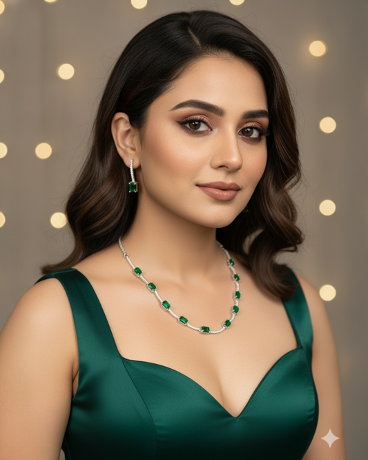 Verdant Grace Necklace - Emerald