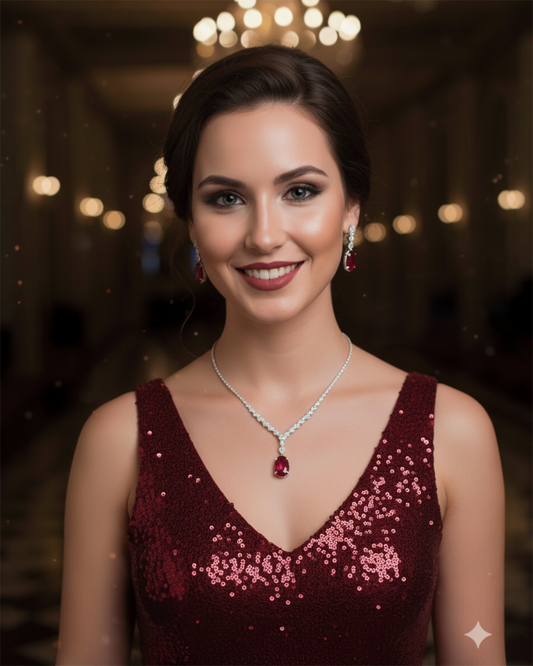 Crimson Elegance Necklace - Ruby