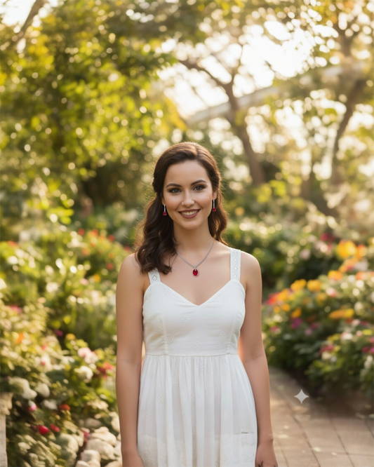 Crimson Elegance Necklace - Ruby