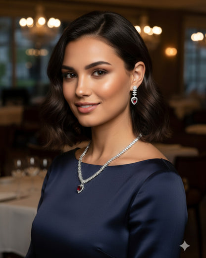 Crimson Charm Necklace - Ruby
